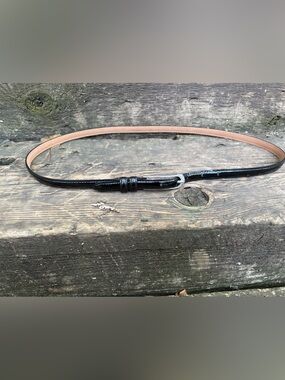 Brighton Black and Tan Skinny Leather Belt